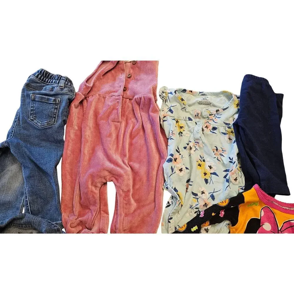 6 - 9 month Halloween fall baby lot bundle pants pajamas dress overalls mixed br - Picture 2 of 5